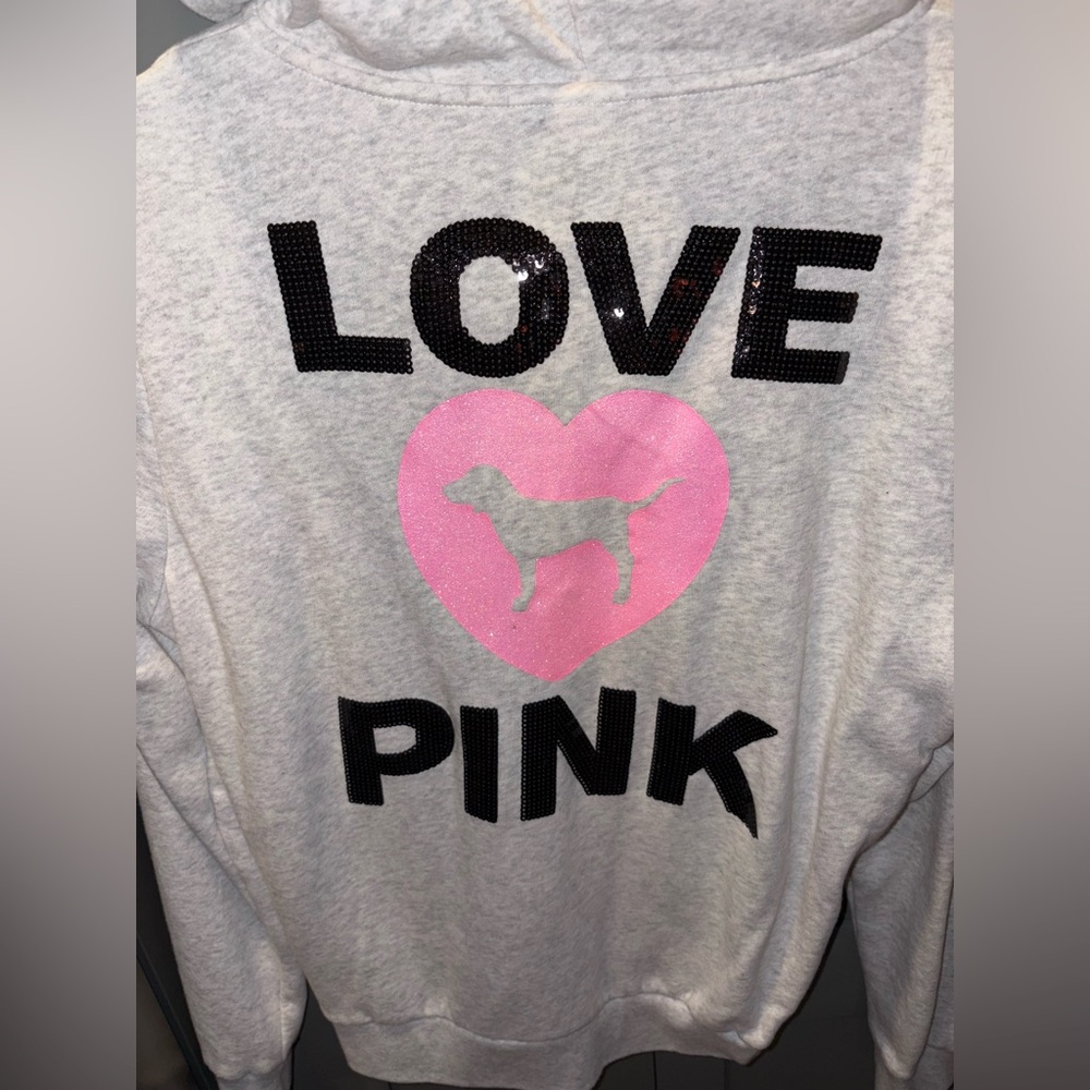 Victoria’s Secret Pink Originals Grey Zip Up Hoodie And Jogger SET